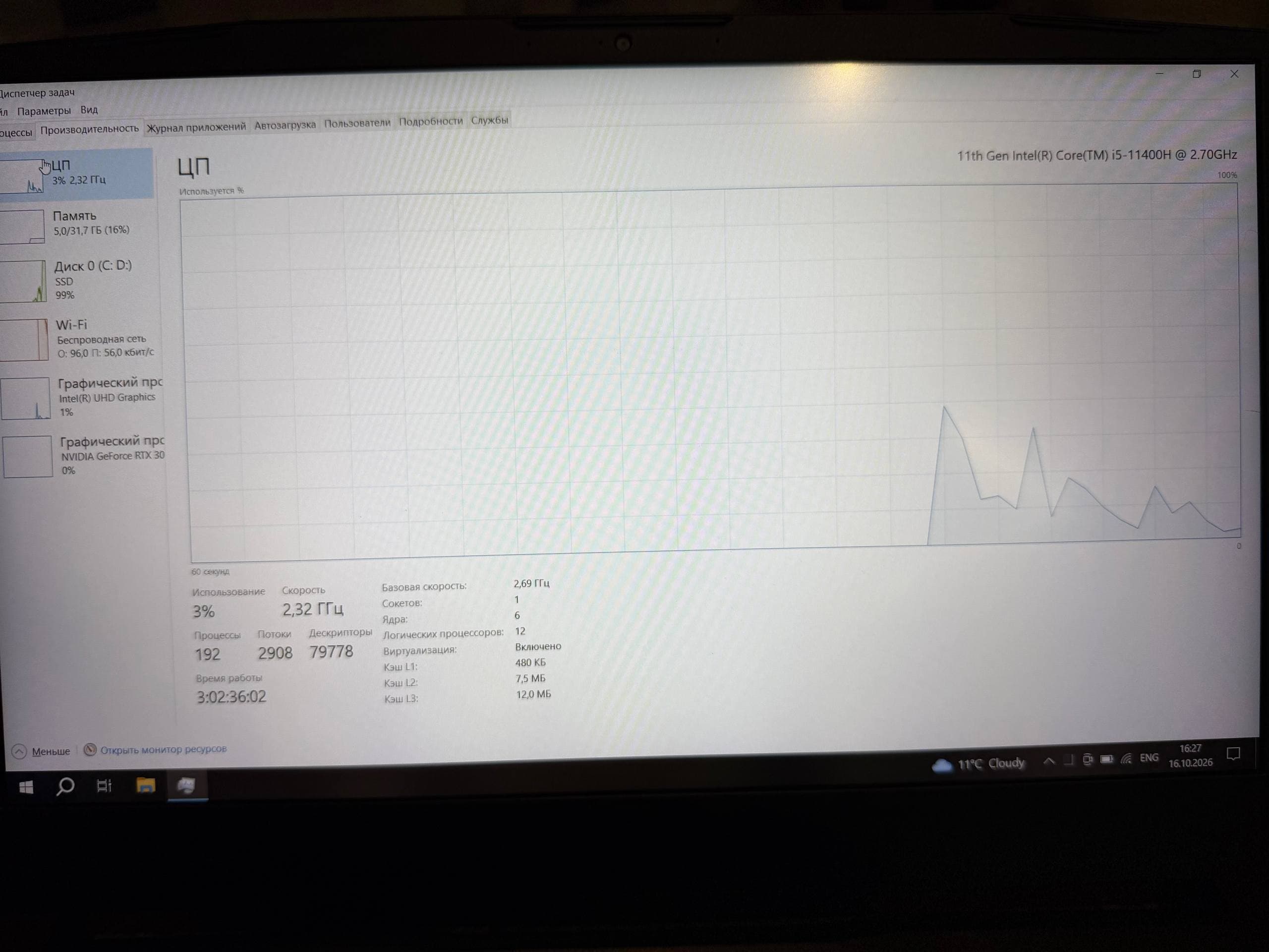 Игровой ноутбук MSI (Core i5-11400H / RTX 3050 4GB / 32 GB RAM / SSD 512 GB) — 6