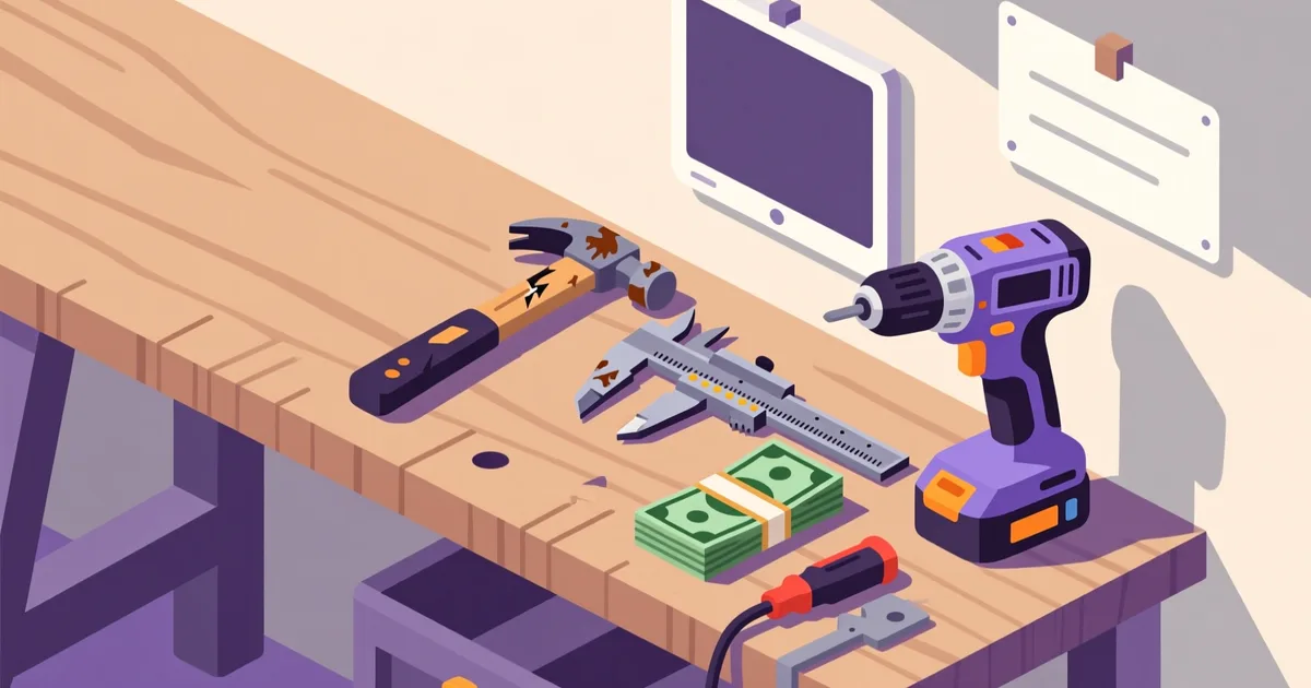 Illustration for the guide: How to buy second-hand tools: where to look, what to check, and how much to pay