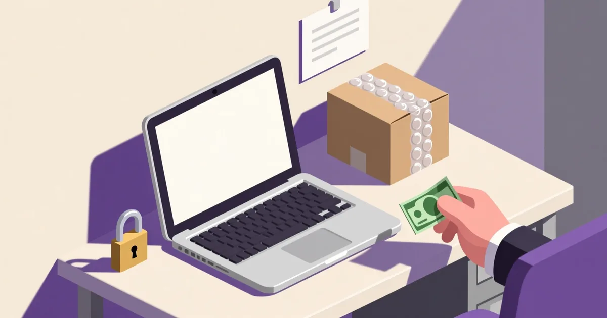 Illustration for the guide: How to sell a used laptop in Slovenia safely