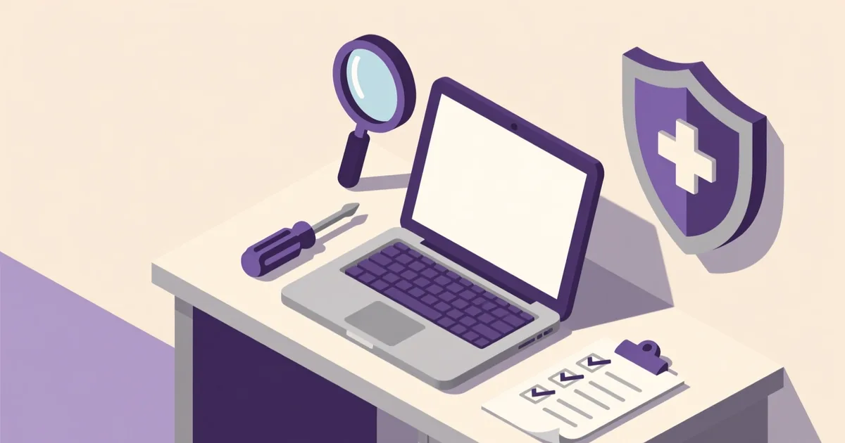 Ilustrație pentru ghid: Cum cumperi un laptop second hand în siguranță