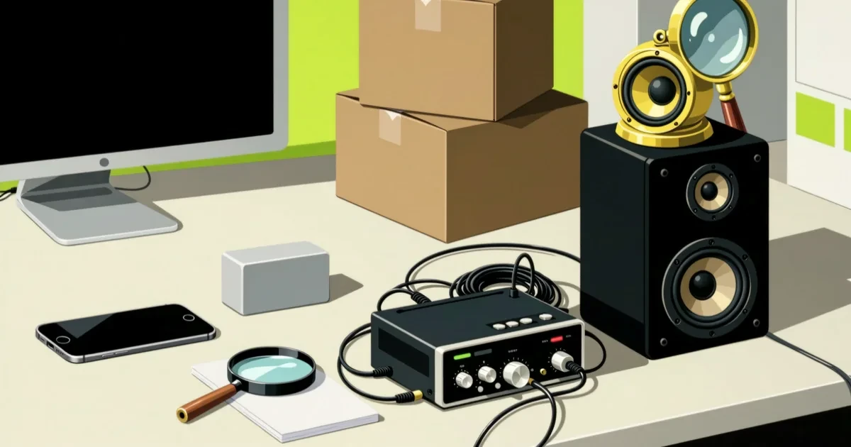 Ilustrație pentru ghid: Cum să cumperi echipamente audio second hand fără țepe: semne de fraudă și protecție