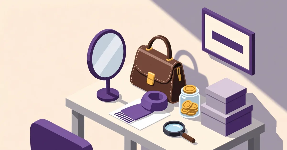 Ilustrație pentru ghid: Cum să cumperi accesorii second hand: unde cauți, ce verifici și cât plătești