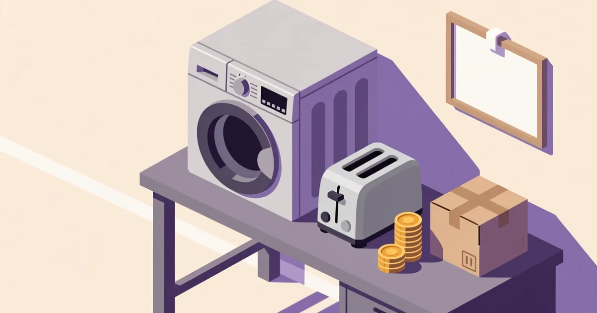 Ilustrație pentru ghid: Cum vinzi electrocasnice second hand rapid și fără riscuri
