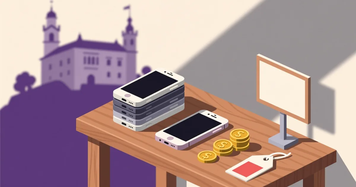 Ilustracija za vodič: Kako se oblikujejo cene rabljenih telefonov v Ljubljani?