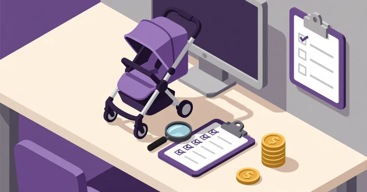 Illustration for the guide: How to Buy a Used Stroller: Where to Look and What to Check