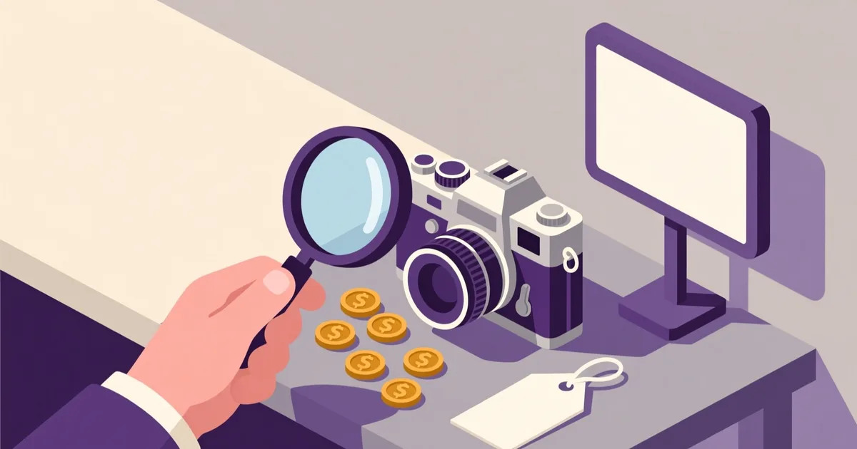 Illustration for the guide: How to read a used camera listing and spot a scam