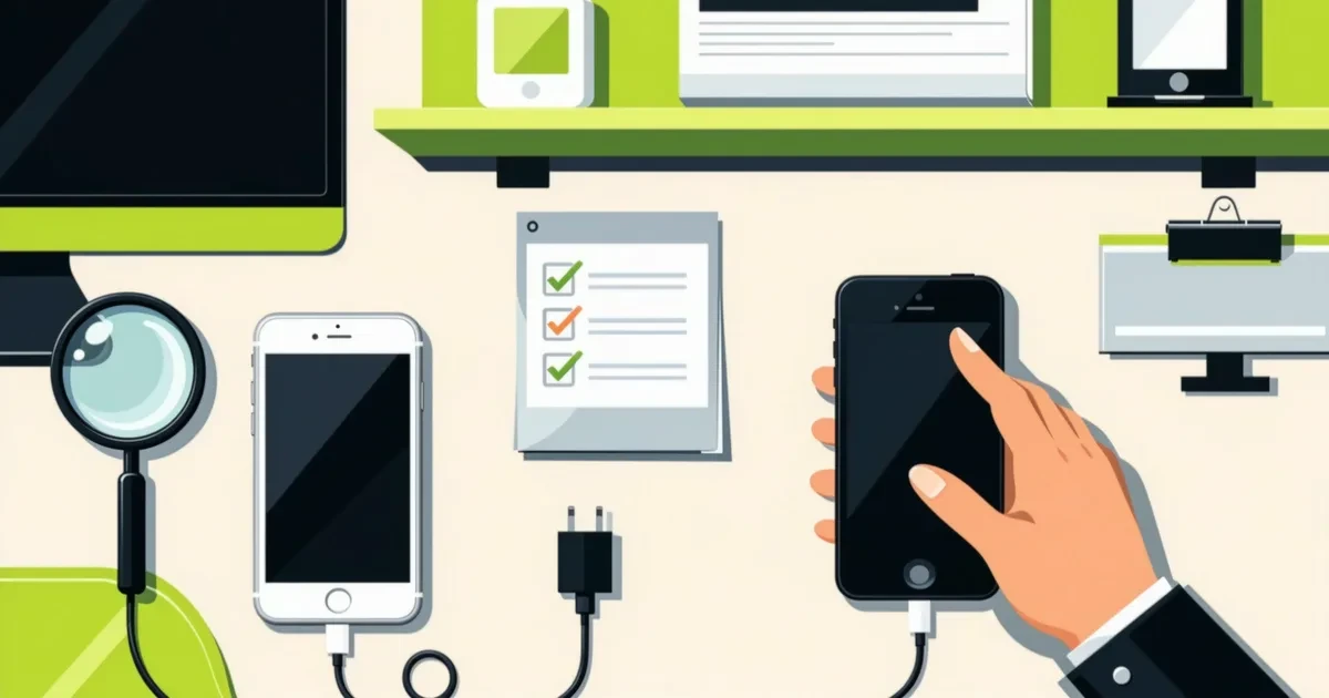 Illustration for the guide: How to check a second-hand phone and buy safely: a checklist