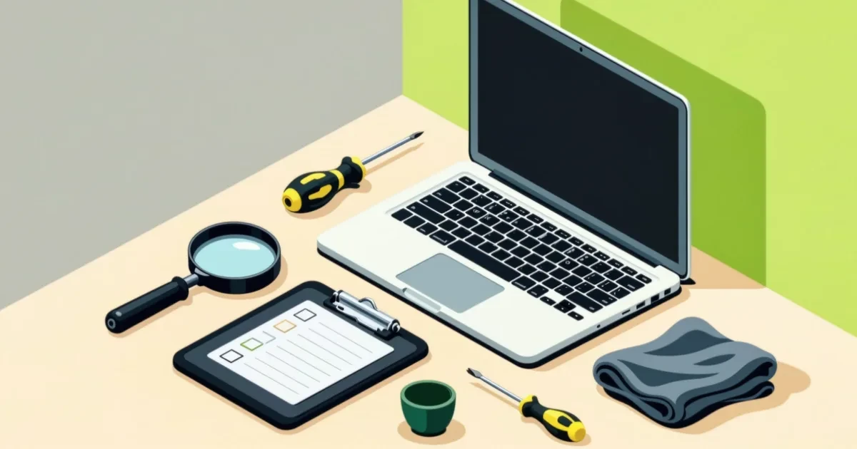 Ilustracja do poradnika: Jak sprawdzić używany laptop i bezpiecznie kupić: lista kontrolna