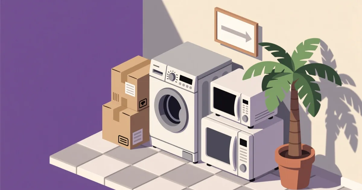 Illustration for the guide: Used Home Appliances in Eilat: Neighborhoods, Prices, and Where to Look
