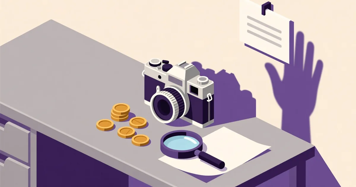 Illustration for the guide: How to read a used camera listing and spot a scam