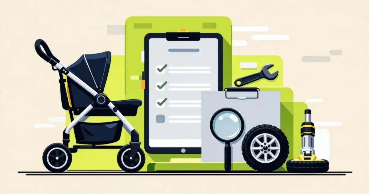Ilustrație pentru ghid: Cum să verifici un cărucior second hand și să cumperi în siguranță: listă de control