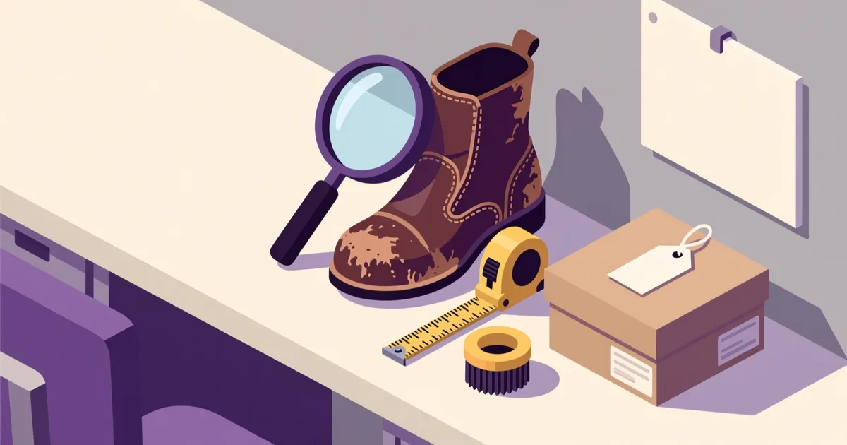 Ilustrație pentru ghid: Ce verifici într-un anunț de încălțăminte second hand