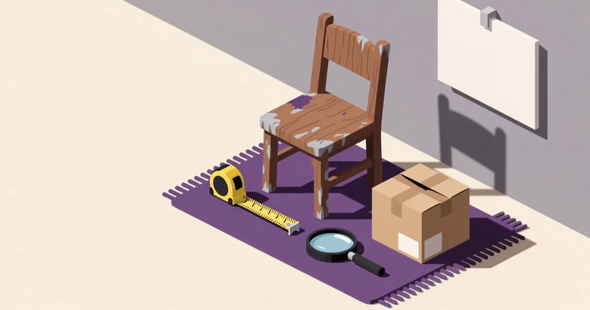 Ilustrație pentru ghid: Cum să cumperi mobilă second hand: ghid practic