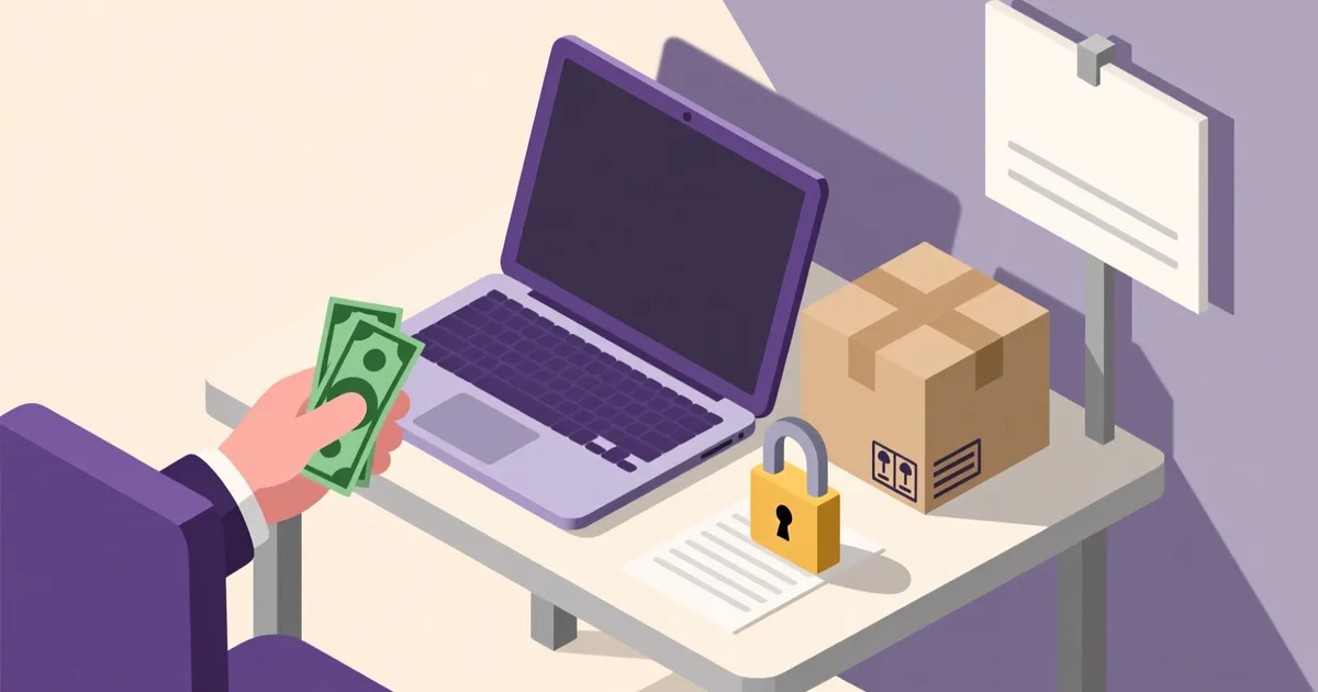 Illustration for the guide: How to Sell a Used Laptop Fast and Risk-Free
