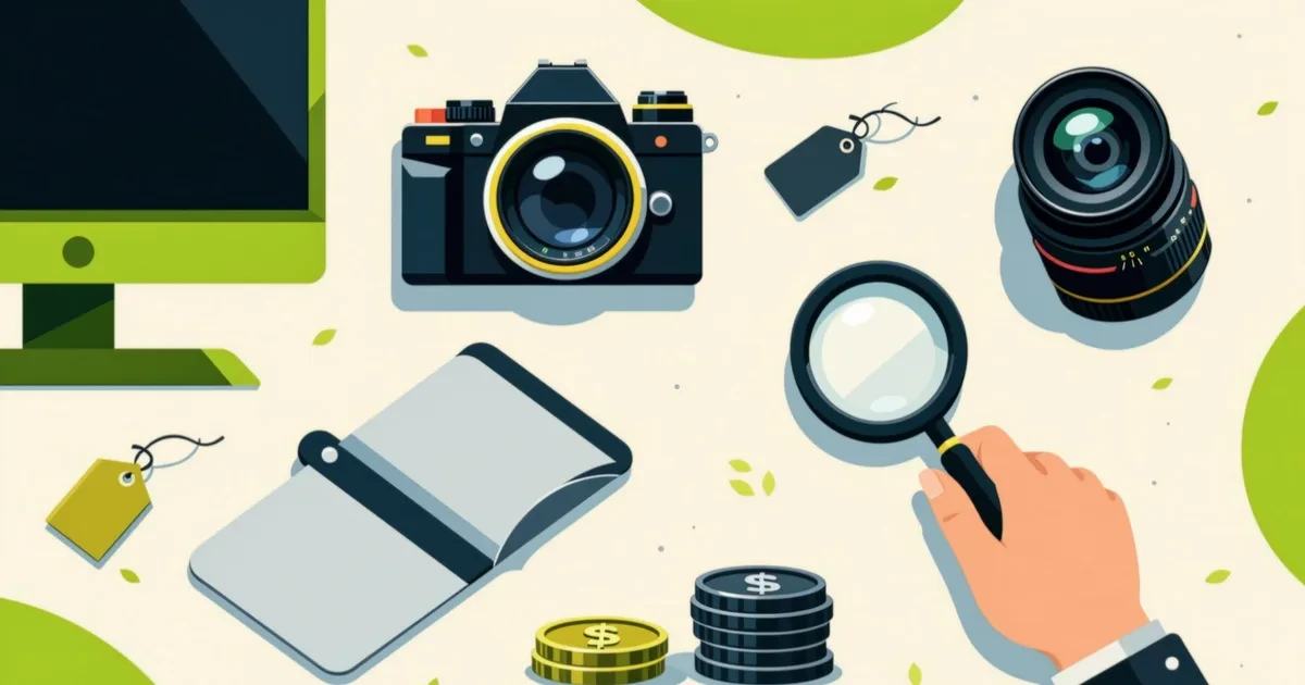 Ilustracija za vodič: Rabljeni fotoaparati: cene, od česa so odvisne in kako ne preplačati