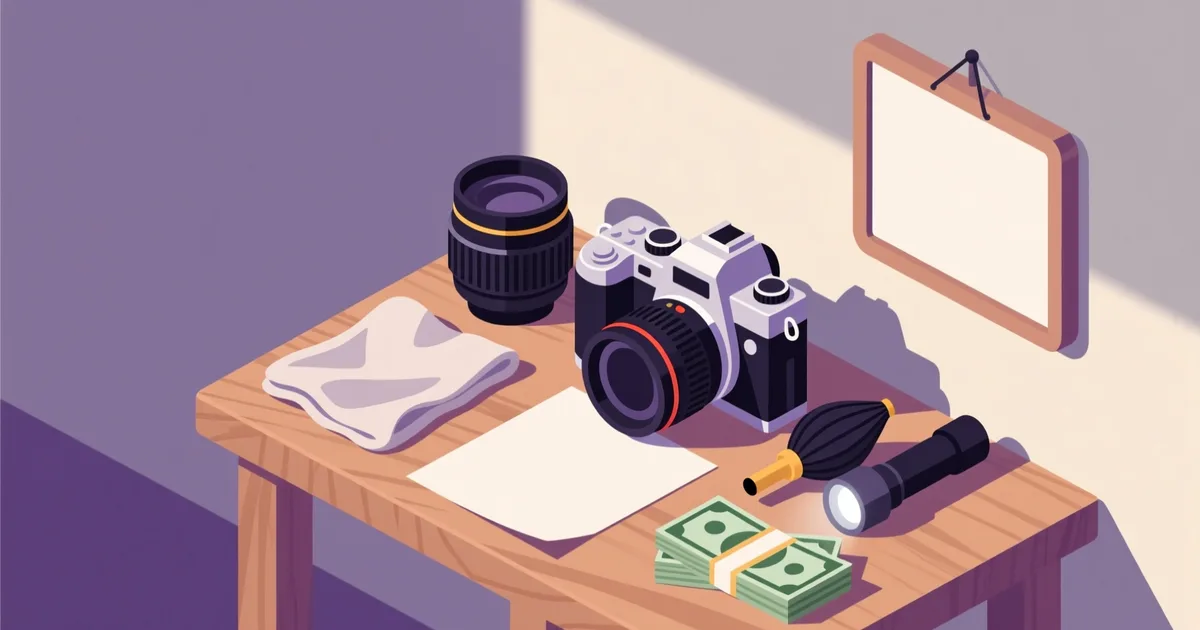 Ilustrație pentru ghid: Cum să cumperi un aparat foto second hand: unde cauți, ce verifici și cât plătești