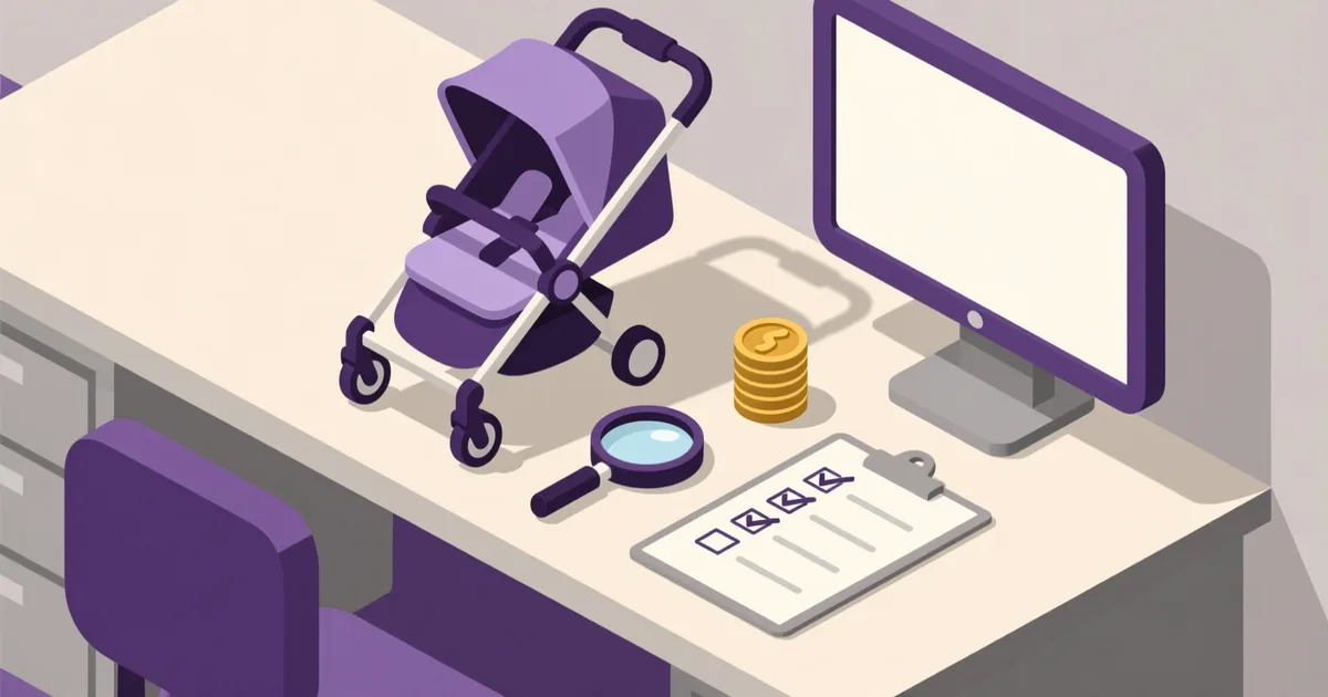 Illustration for the guide: How to Buy a Second-Hand Stroller