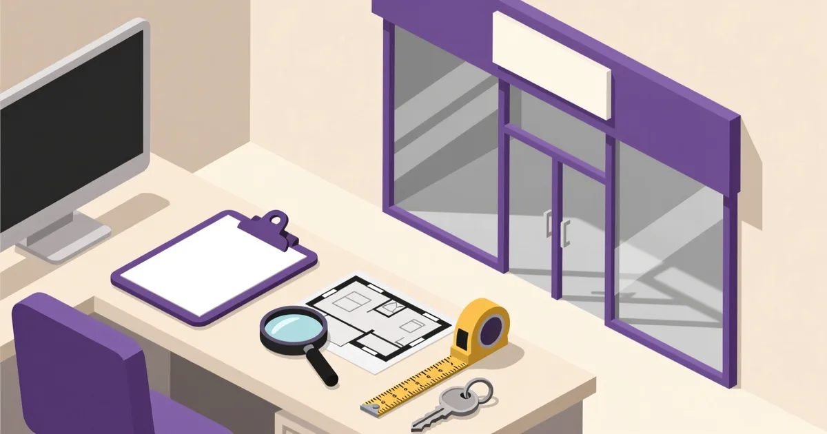 Illustration for the guide: What to check when viewing a commercial space