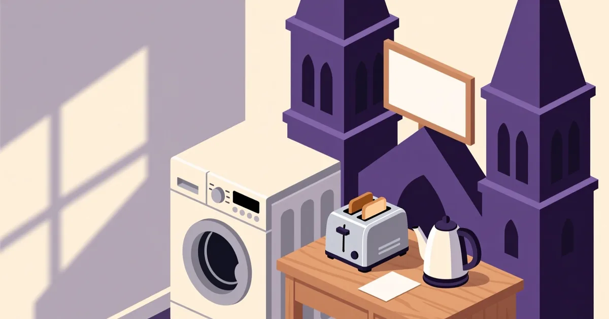 Ilustrație pentru ghid: Electrocasnice second hand în Brașov: ghid local